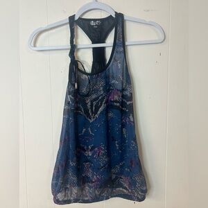 GUESS  Womans Top XS Small Black Halter Sleeveless Beaded, sheer,